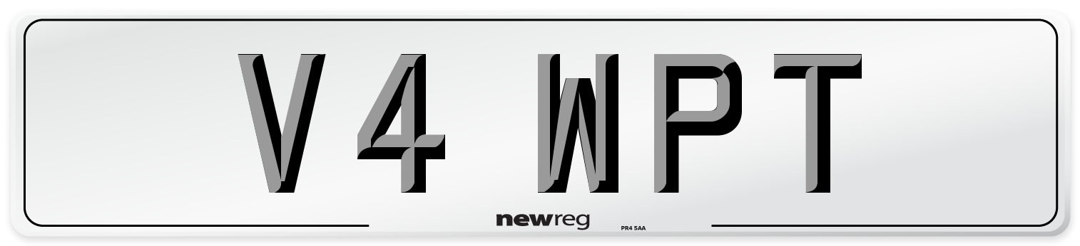 V4 WPT Number Plate from New Reg